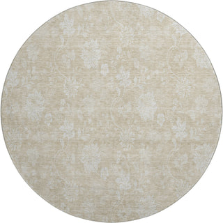 Piper Looms Mayfield Floral AMF681 Beige Machine Washable Area Rug Round Main Image