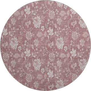 Piper Looms Mayfield Floral AMF681 Blush Machine Washable Area Rug Round Main Image