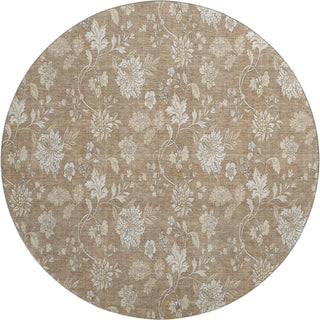 Piper Looms Mayfield Floral AMF681 Copper Machine Washable Area Rug Round Main Image