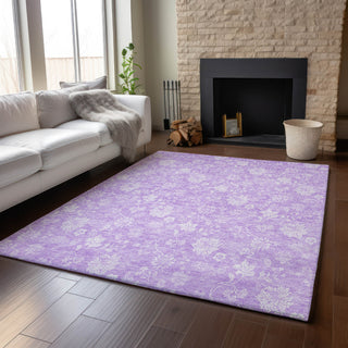 Piper Looms Mayfield Floral AMF681 Lilac Machine Washable Area Rug Lifestyle Image Feature