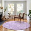 Piper Looms Mayfield Floral AMF681 Lilac Machine Washable Area Rug Round Lifestyle Image Feature