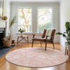 Piper Looms Mayfield Floral AMF681 Pink Machine Washable Area Rug Round Lifestyle Image Feature
