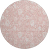 Piper Looms Mayfield Floral AMF681 Pink Machine Washable Area Rug Round Main Image