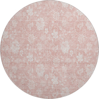 Piper Looms Mayfield Floral AMF681 Pink Machine Washable Area Rug Round Main Image