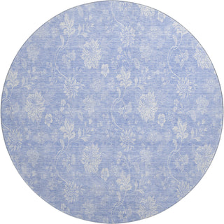 Piper Looms Mayfield Floral AMF681 Sky Machine Washable Area Rug Round Main Image