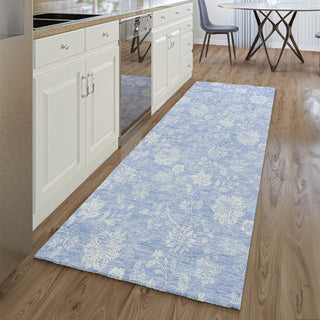 Piper Looms Mayfield Floral AMF681 Sky Machine Washable Area Rug Runner Lifestyle Image Feature