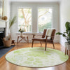 Piper Looms Mayfield Modern AMF682 Aloe Machine Washable Area Rug Round Lifestyle Image Feature