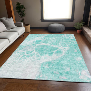 Piper Looms Mayfield Modern AMF682 Aqua Machine Washable Area Rug Lifestyle Image Feature
