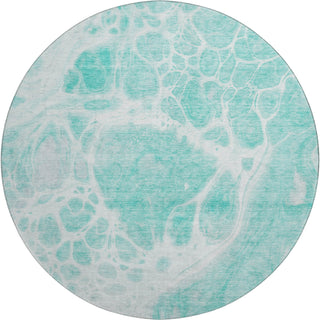 Piper Looms Mayfield Modern AMF682 Aqua Machine Washable Area Rug Round Main Image