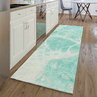 Piper Looms Mayfield Modern AMF682 Aqua Machine Washable Area Rug Runner Lifestyle Image Feature