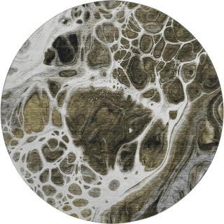 Piper Looms Mayfield Modern AMF682 Chocolate Machine Washable Area Rug Round Main Image