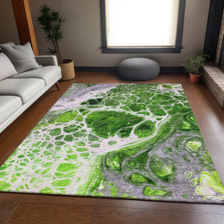 Piper Looms Mayfield Modern AMF682 Lime Machine Washable Area Rug Lifestyle Image Feature