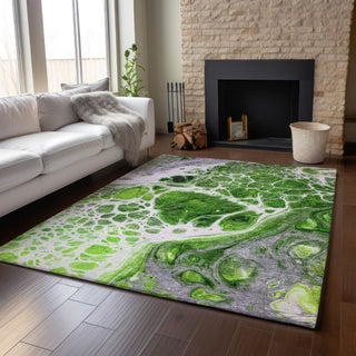 Piper Looms Mayfield Modern AMF682 Lime Machine Washable Area Rug Lifestyle Image Feature