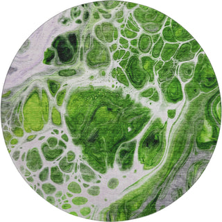 Piper Looms Mayfield Modern AMF682 Lime Machine Washable Area Rug Round Main Image