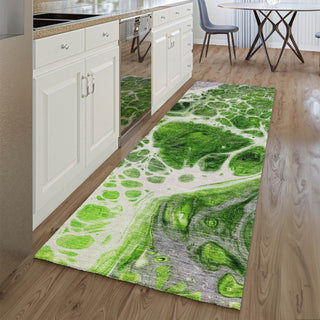 Piper Looms Mayfield Modern AMF682 Lime Machine Washable Area Rug Runner Lifestyle Image Feature
