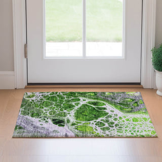 Piper Looms Mayfield Modern AMF682 Lime Machine Washable Area Rug Scatter Lifestyle Image Feature