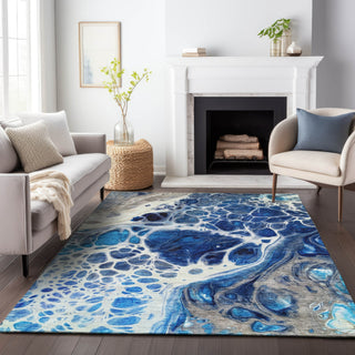 Piper Looms Mayfield Modern AMF682 Navy Machine Washable Area Rug Lifestyle Image Feature