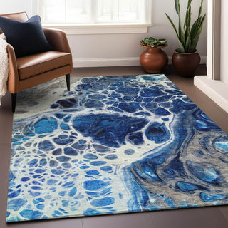 Piper Looms Mayfield Modern AMF682 Navy Machine Washable Area Rug Lifestyle Image Feature