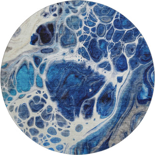 Piper Looms Mayfield Modern AMF682 Navy Machine Washable Area Rug Round Main Image