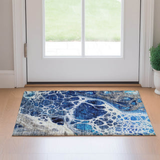 Piper Looms Mayfield Modern AMF682 Navy Machine Washable Area Rug Scatter Lifestyle Image Feature