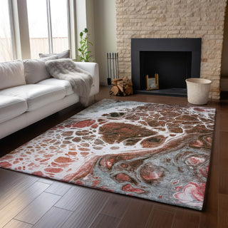 Piper Looms Mayfield Modern AMF682 Paprika Machine Washable Area Rug Lifestyle Image Feature