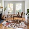 Piper Looms Mayfield Modern AMF682 Paprika Machine Washable Area Rug Round Lifestyle Image Feature