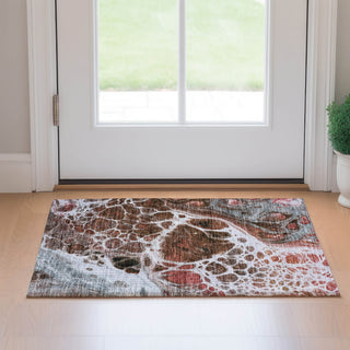 Piper Looms Mayfield Modern AMF682 Paprika Machine Washable Area Rug Scatter Lifestyle Image Feature