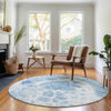 Piper Looms Mayfield Modern AMF682 Sky Machine Washable Area Rug Round Lifestyle Image Feature