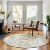 Piper Looms Mayfield Modern AMF682 Taupe Machine Washable Area Rug Round Lifestyle Image Feature