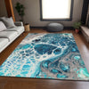 Piper Looms Mayfield Modern AMF682 Teal Machine Washable Area Rug Lifestyle Image Feature