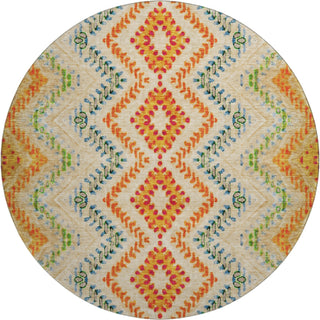 Piper Looms Mayfield Geometric AMF683 Beige Machine Washable Area Rug Round Main Image