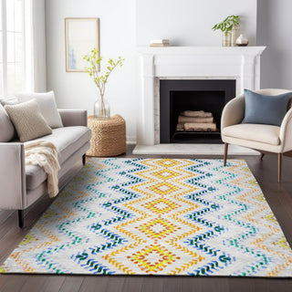 Piper Looms Mayfield Geometric AMF683 Ivory Machine Washable Area Rug Lifestyle Image Feature