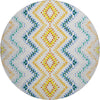 Piper Looms Mayfield Geometric AMF683 Ivory Machine Washable Area Rug Round Main Image