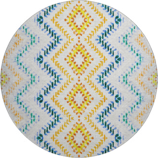 Piper Looms Mayfield Geometric AMF683 Ivory Machine Washable Area Rug Round Main Image