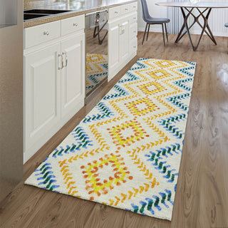 Piper Looms Mayfield Geometric AMF683 Ivory Machine Washable Area Rug Runner Lifestyle Image Feature