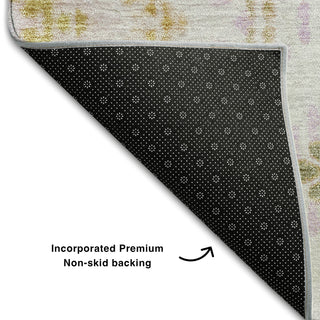 Piper Looms Mayfield Geometric AMF683 Pearl Machine Washable Area Rug Backing Image