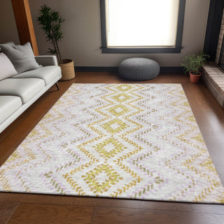 Piper Looms Mayfield Geometric AMF683 Pearl Machine Washable Area Rug Lifestyle Image Feature