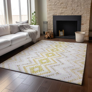 Piper Looms Mayfield Geometric AMF683 Pearl Machine Washable Area Rug Lifestyle Image Feature
