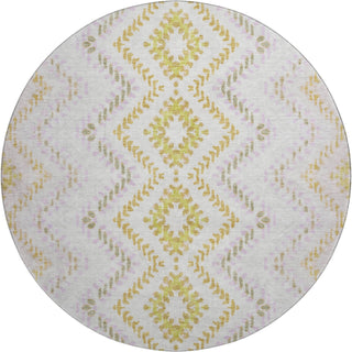 Piper Looms Mayfield Geometric AMF683 Pearl Machine Washable Area Rug Round Main Image