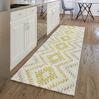 Piper Looms Mayfield Geometric AMF683 Pearl Machine Washable Area Rug Runner Lifestyle Image Feature