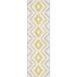 Piper Looms Mayfield Geometric AMF683 Pearl Machine Washable Area Rug Runner Main Image