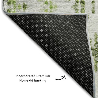 Piper Looms Mayfield Geometric AMF684 Aloe Machine Washable Area Rug Backing Image