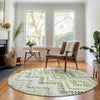 Piper Looms Mayfield Geometric AMF684 Aloe Machine Washable Area Rug Round Lifestyle Image Feature