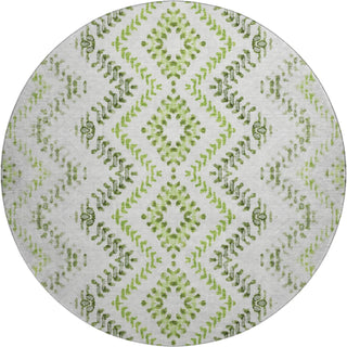 Piper Looms Mayfield Geometric AMF684 Aloe Machine Washable Area Rug Round Main Image