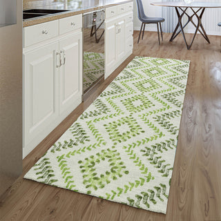 Piper Looms Mayfield Geometric AMF684 Aloe Machine Washable Area Rug Runner Lifestyle Image Feature