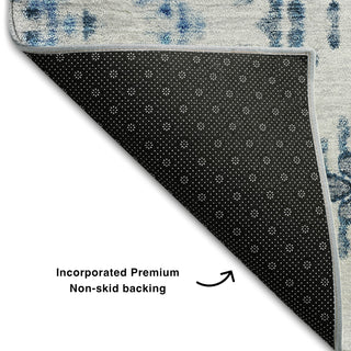 Piper Looms Mayfield Geometric AMF684 Blue Machine Washable Area Rug Backing Image