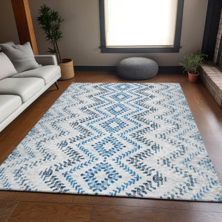 Piper Looms Mayfield Geometric AMF684 Blue Machine Washable Area Rug Lifestyle Image Feature
