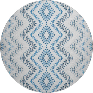Piper Looms Mayfield Geometric AMF684 Blue Machine Washable Area Rug Round Main Image