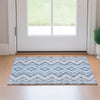 Piper Looms Mayfield Geometric AMF684 Blue Machine Washable Area Rug Scatter Lifestyle Image Feature