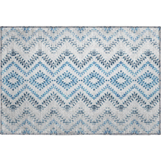 Piper Looms Mayfield Geometric AMF684 Blue Machine Washable Area Rug Scatter Main Image